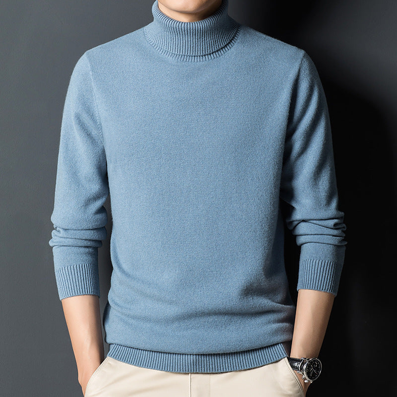 Camisola de gola alta masculina para um look casual elegante no outono e inverno. Proporciona aquecimento e estilo.