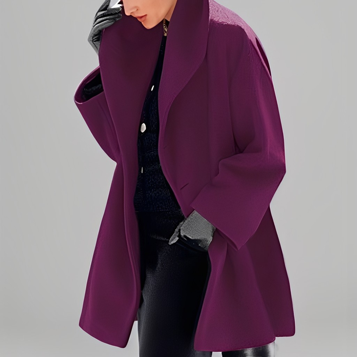 Elegante jaqueta feminina solta para inverno. Ideal para um look moderno, com conforto e estilo urbano.