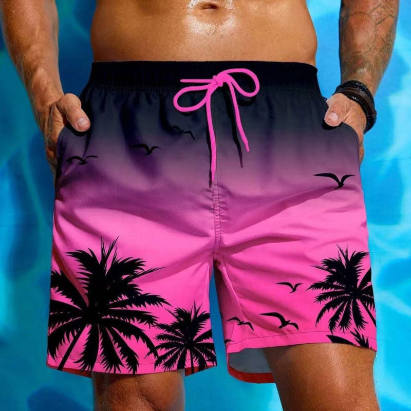 Roupa de banho masculina estilo casual, shorts de praia versáteis para piscina ou passeio no verão.
