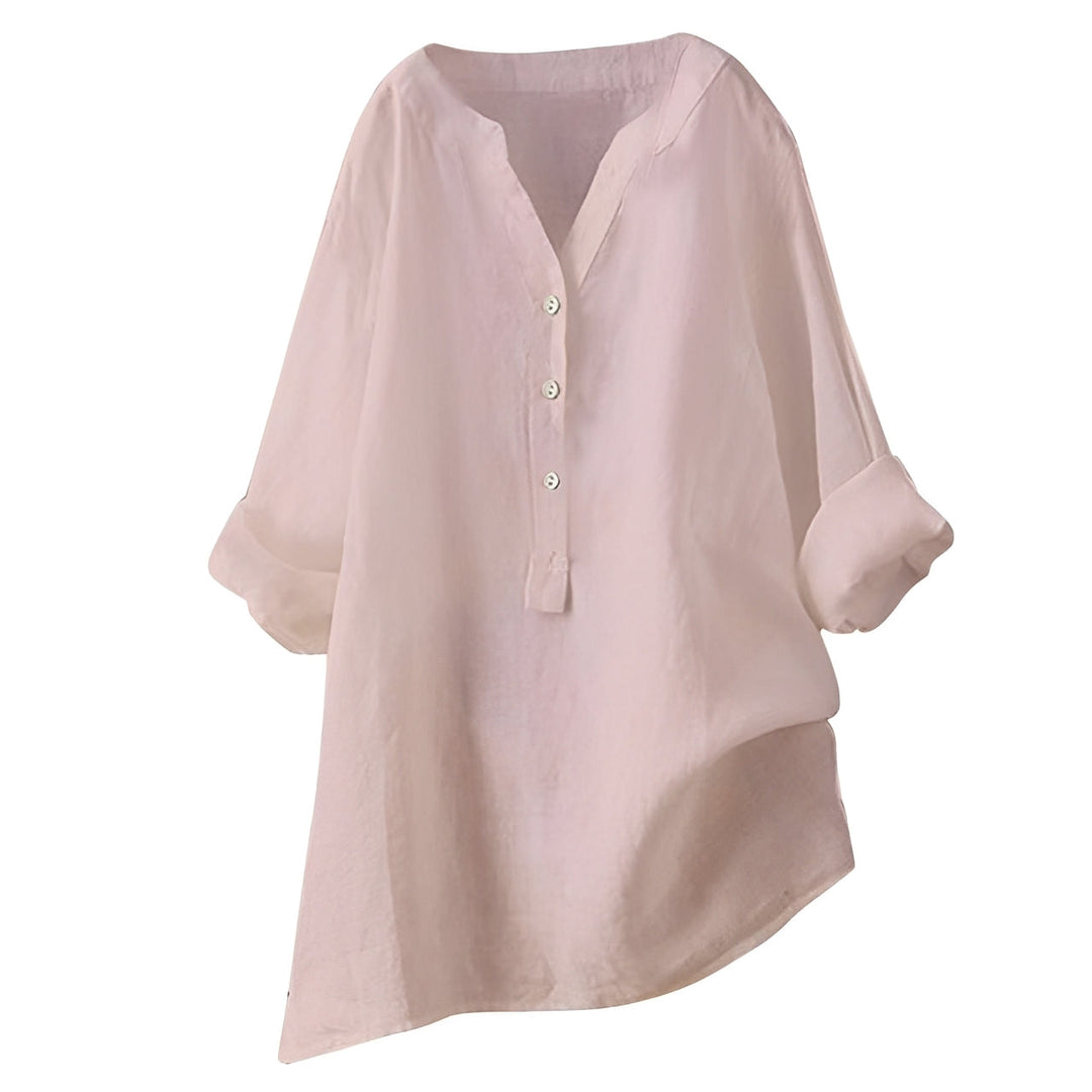 Blusa feminina Bethany versátil para verão, solta e confortável, ideal para moda casual ou escritório.