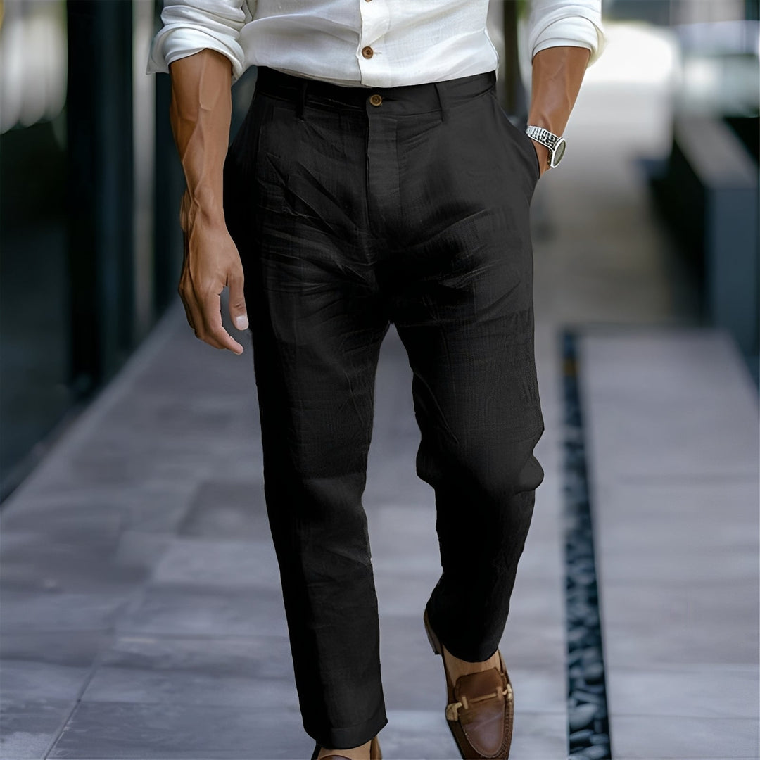 Calças masculinas versáteis e confortáveis, perfeitas para roupa de verão e moda casual para homem.
