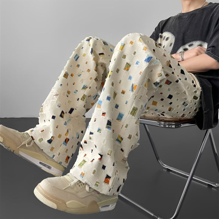 Calças masculinas de corte reto elegantes, ideais para looks casuais e do dia a dia. Confortáveis e versáteis.