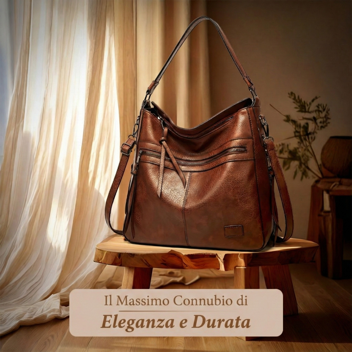 Bolsa transversal feminina de couro genuíno com alça ajustável. Estilo casual e elegante para moda.