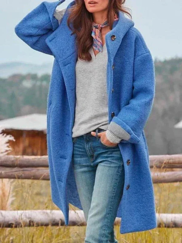 Casaco feminino longo de inverno elegante, essencial para o frio. Agasalho versátil de moda, casual e formal.