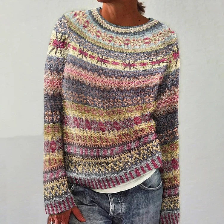 Suéter feminino aconchegante para inverno. Peça elegante de moda feminina com manga longa, perfeita para conforto casual.