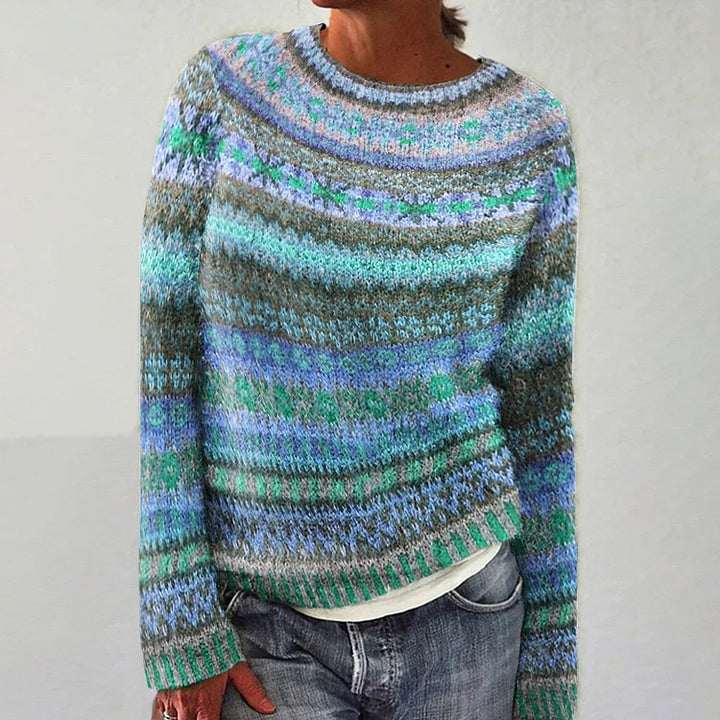 Camisola feminina Olivia de tricot aconchegante para inverno/outono. Elegante e confortável com manga longa.
