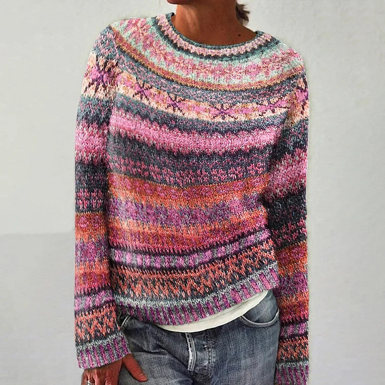 Camisola feminina Olivia de manga longa, tricot elegante para aquecer no inverno. Conforto e moda aconchegante.