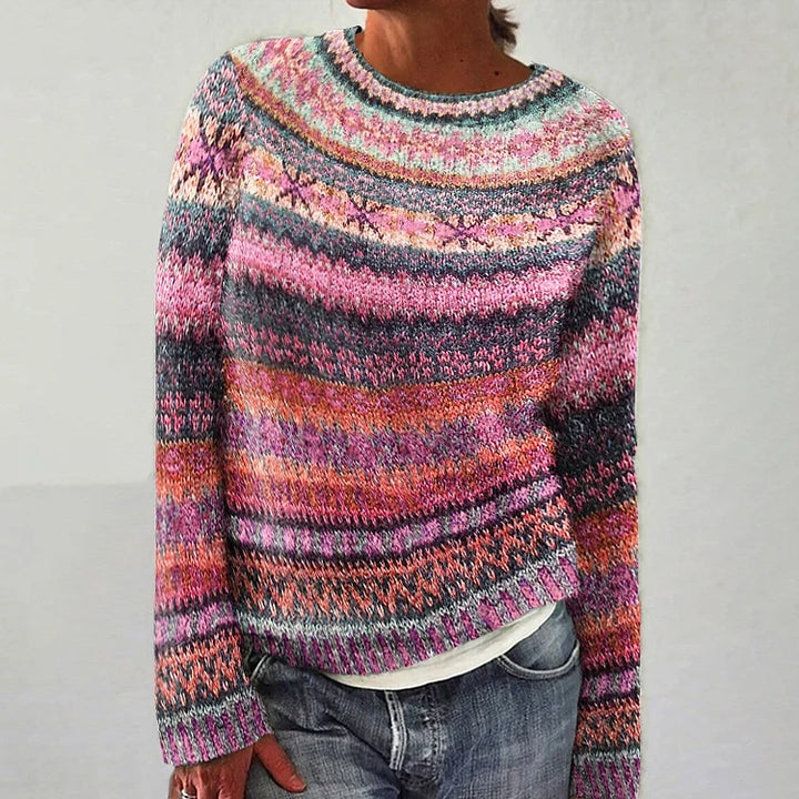 Camisola feminina Olivia de manga longa, tricot elegante para aquecer no inverno. Conforto e moda aconchegante.