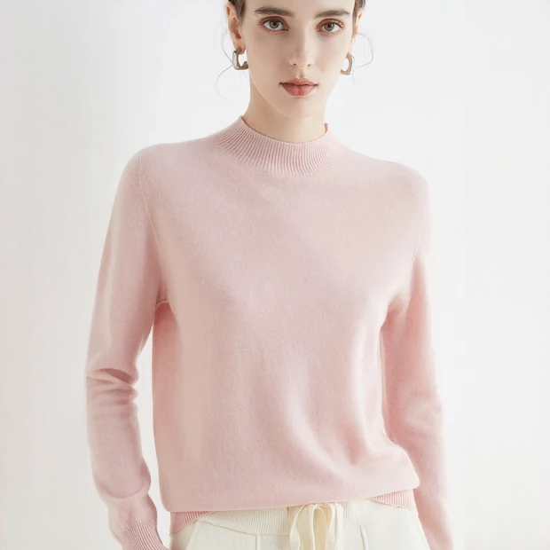 Blusa feminina elegante, pulôver clássico para look sofisticado. Suéter de inverno confortável, vestuário.