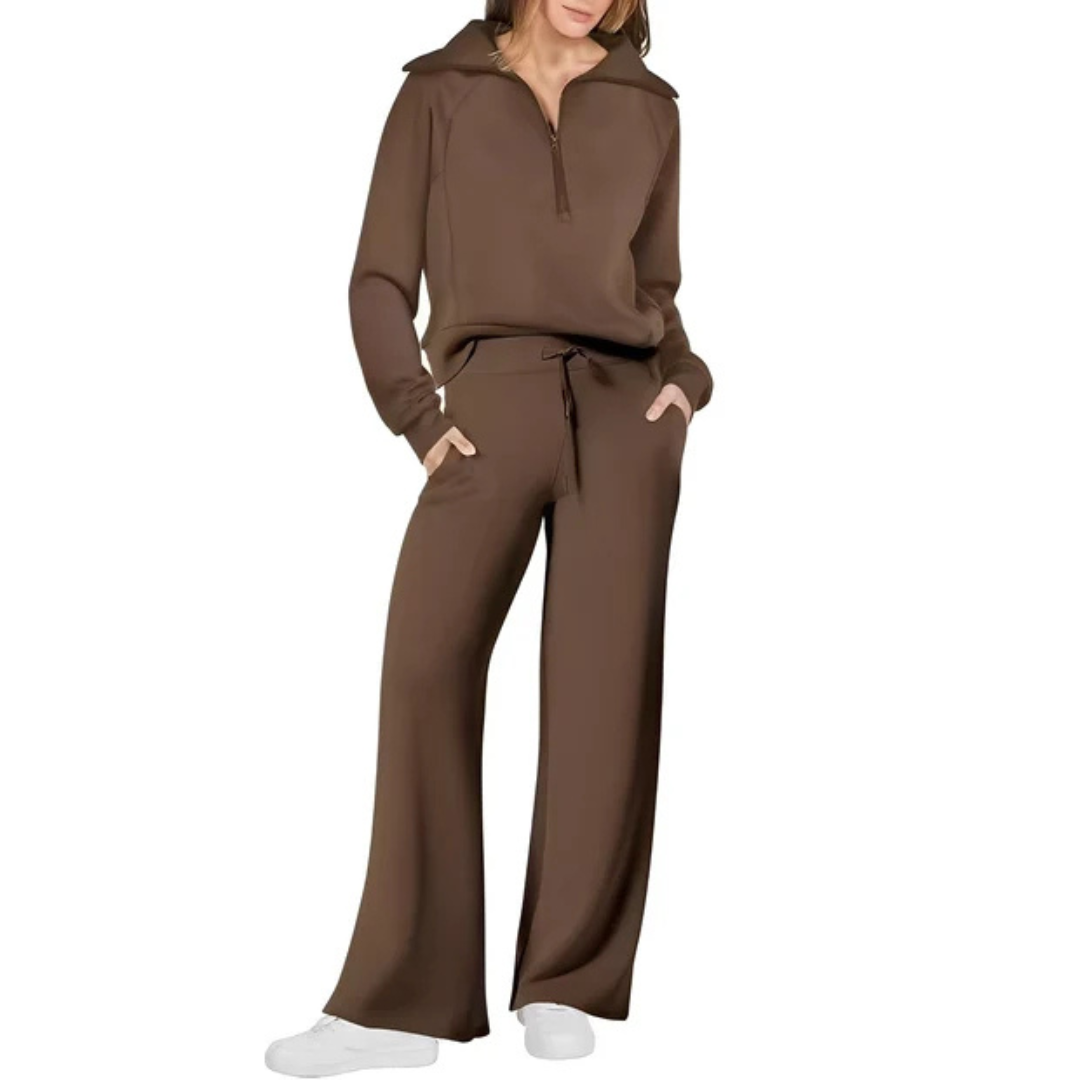 Roupa para casa feminina: conjunto de calça e suéter. Confortável, estiloso e perfeito para o relaxamento.