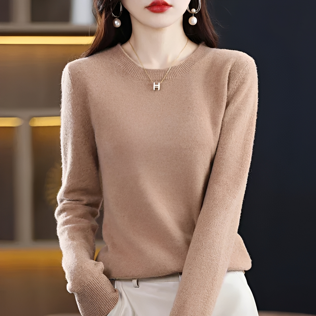 Pulôver Feminino Erica rosa, suéter de inverno casual e estiloso, moda feminina para o frio com toque de cor.