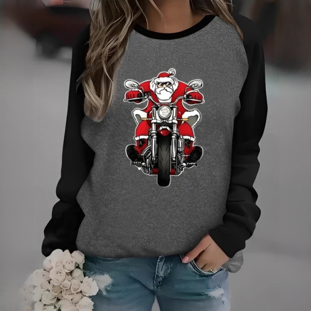Suéter feminino pulôver de Natal, quente e com estampa de rena, ideal para o conforto e estilo.
