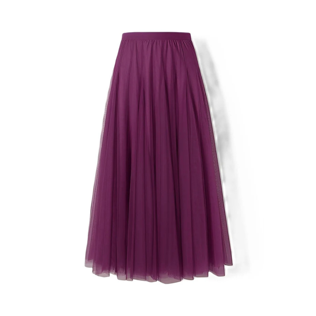 Saia plissada midi feminina elegante. Vestuário versátil para o casual e para festas.