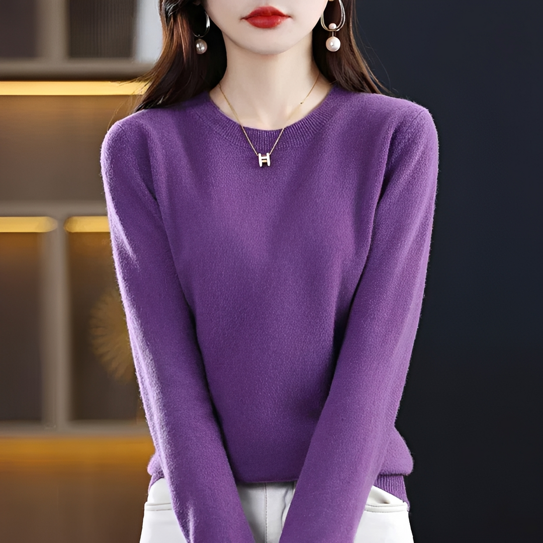 Pulôver Feminino Erica tendência: suéter elegante para mulher, moda inverno atemporal e super versátil.