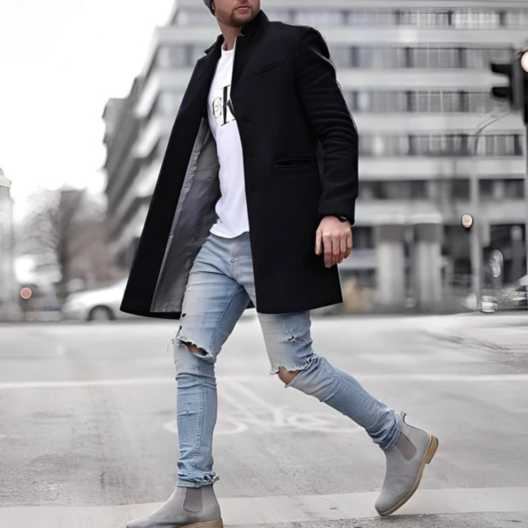 Casaco masculino casual Cordell, perfeito para inverno e outono. Confortável e estiloso, moda masculina essencial.