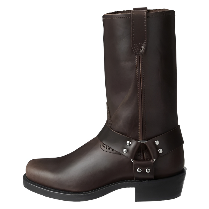 Coturno masculino durável em couro. Botas robustas com conforto e estilo casual, perfeitas para o inverno.