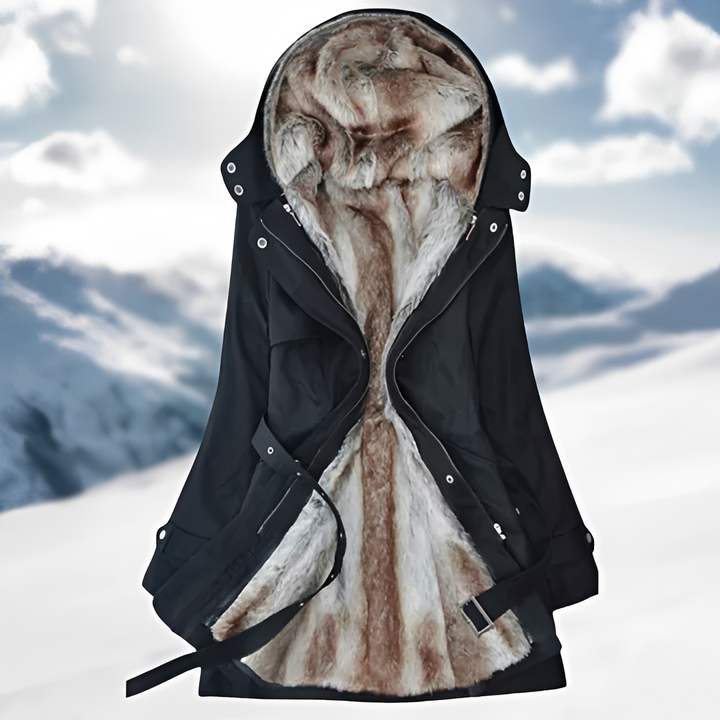Jaqueta feminina Hedda estilosa e quente para inverno. Casaco elegante de moda outono-inverno, perfeito agasalho casual.