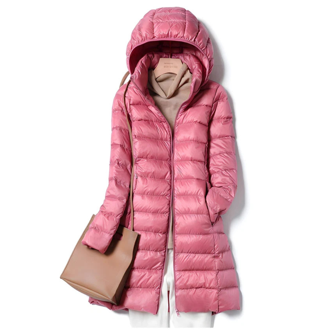 Jaqueta feminina Elina elegante para inverno, oferece conforto e aquecimento. Ideal para outono-inverno casual.