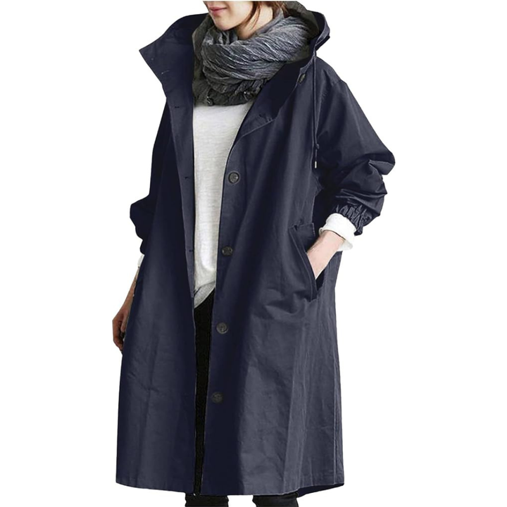 Casaco feminino leve e impermeável, perfeito para viagens e uso diário na chuva e vento. Conforto e estilo.