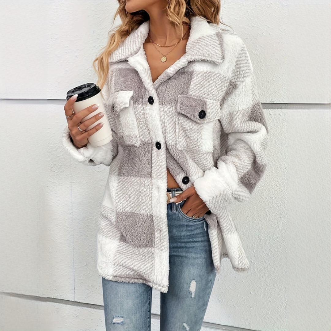 Jaqueta feminina elegante para outono/inverno, combinando estilo e conforto na moda atual.