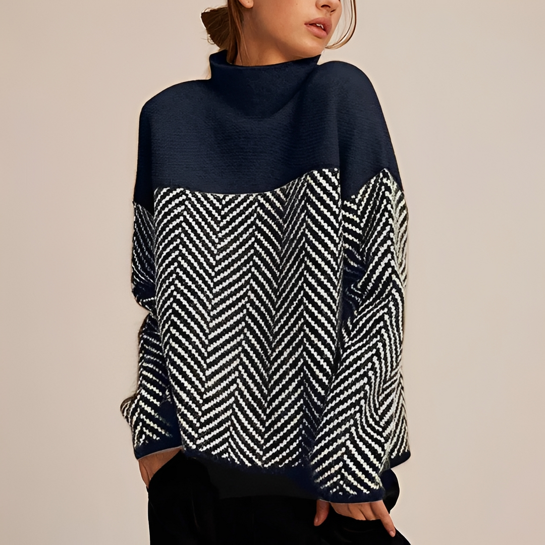 Pulôver feminino casual e elegante para o inverno. Roupa de moda que oferece calor e conforto com estilo.