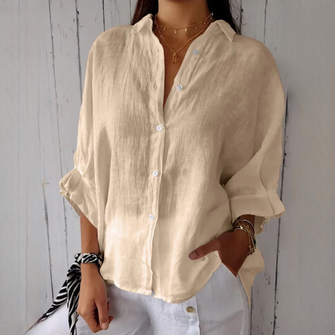 Blusa feminina Reena, ideal para primavera/verão. Roupa confortável de manga comprida, perfeita para uso diário.