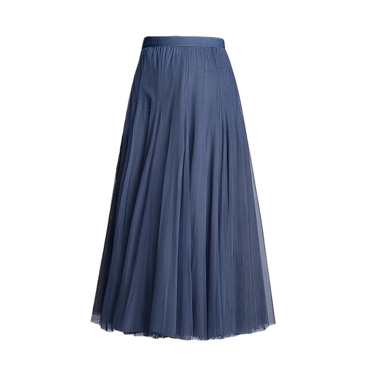 Saia midi plissada de cintura alta para mulheres, estilo elegante e versátil para o dia a dia.