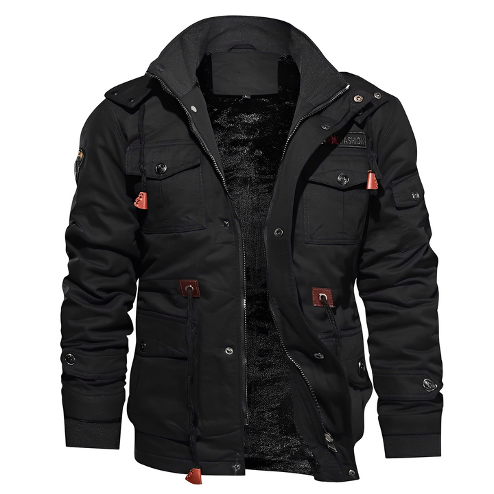 Jaqueta masculina impermeável e robusta para exterior. Agasalho quente e durável para aventuras no frio.
