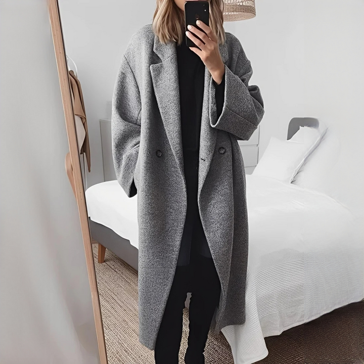 Casaco oversize feminino para inverno, estilo casual e elegante. Agasalho de botão, ideal para moda outono.