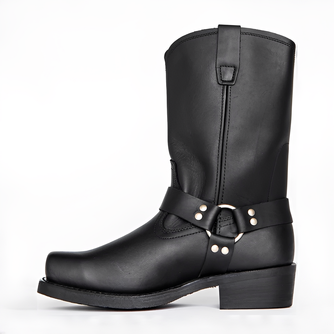 Botas masculinas estilo casual e oeste, com design robusto e conforto premium. Calçado durável para moda masculina.
