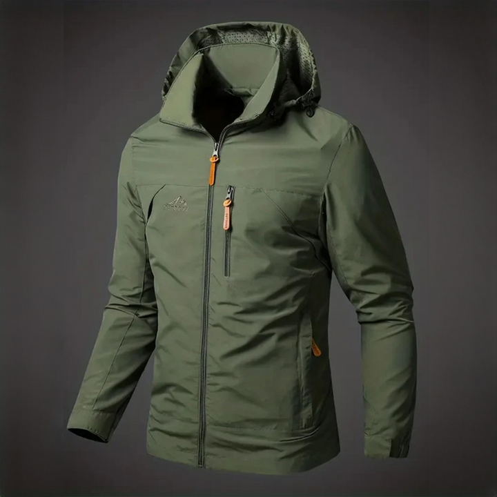 Jaqueta masculina impermeável e corta-vento, ideal para outono/inverno. Casaco exterior casual para proteção contra chuva.