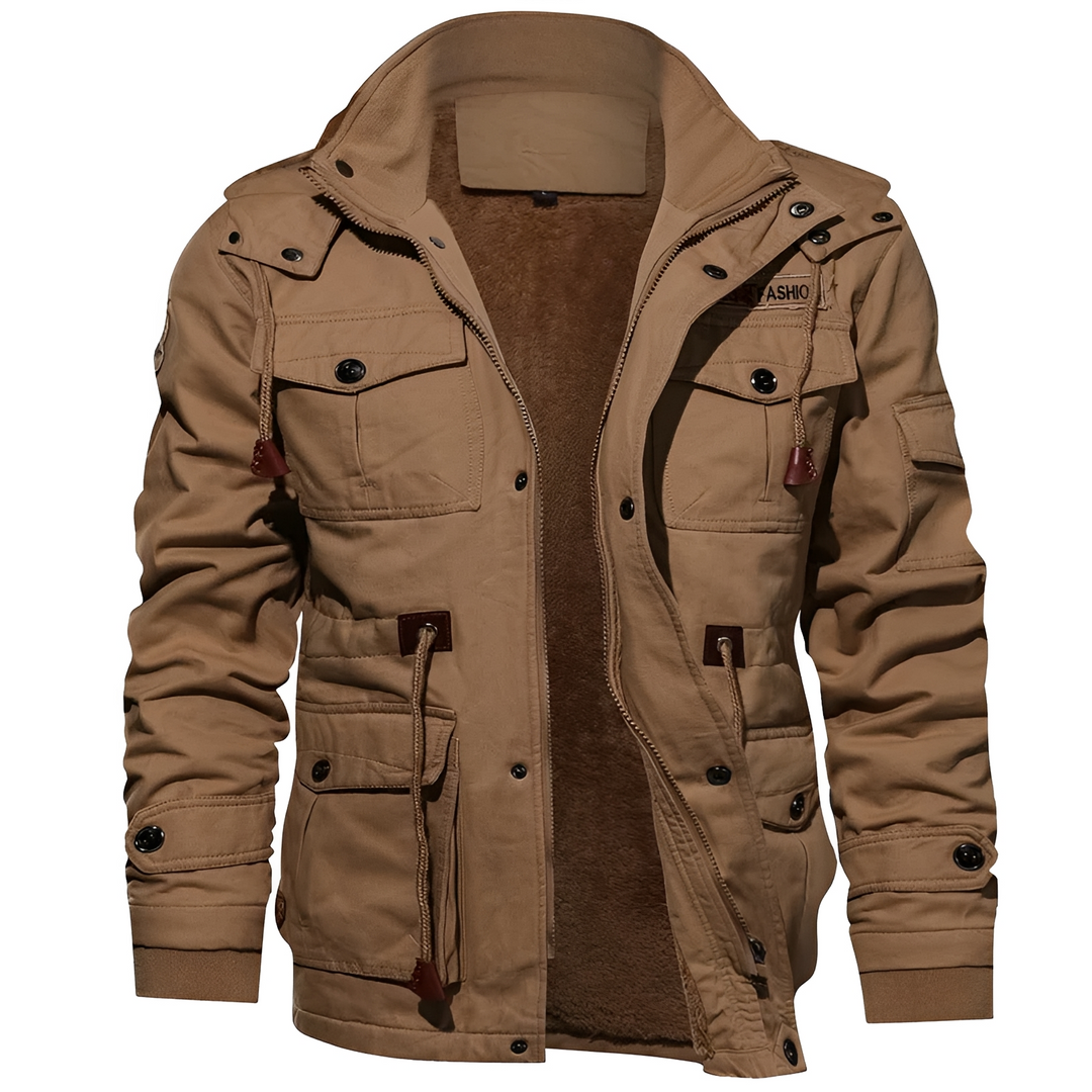 Jaqueta masculina de inverno, super quente e resistente. Proteção robusta e confortável contra frio extremo.