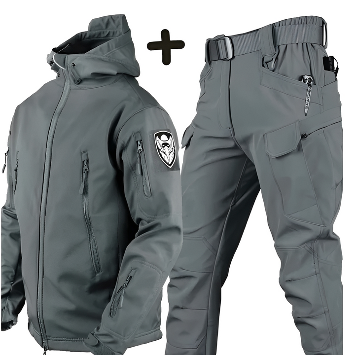 Conjunto de inverno masculino impermeável: jaqueta e calça para neve, esqui e atividades outdoor. Roupa esportiva.