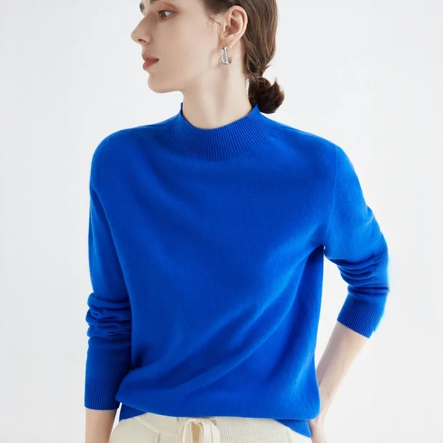 Blusa feminina de inverno, suéter quente e confortável para dias frios de outono. Pulôver elegante.