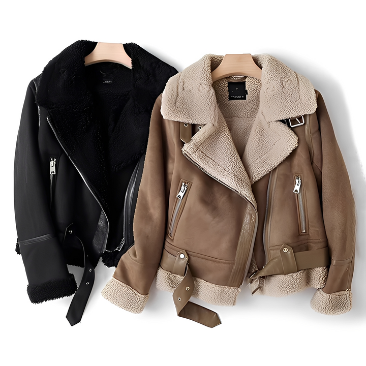 Agasalho feminino quente e confortável para o inverno. Jaqueta elegante para moda feminina de frio e estilo.