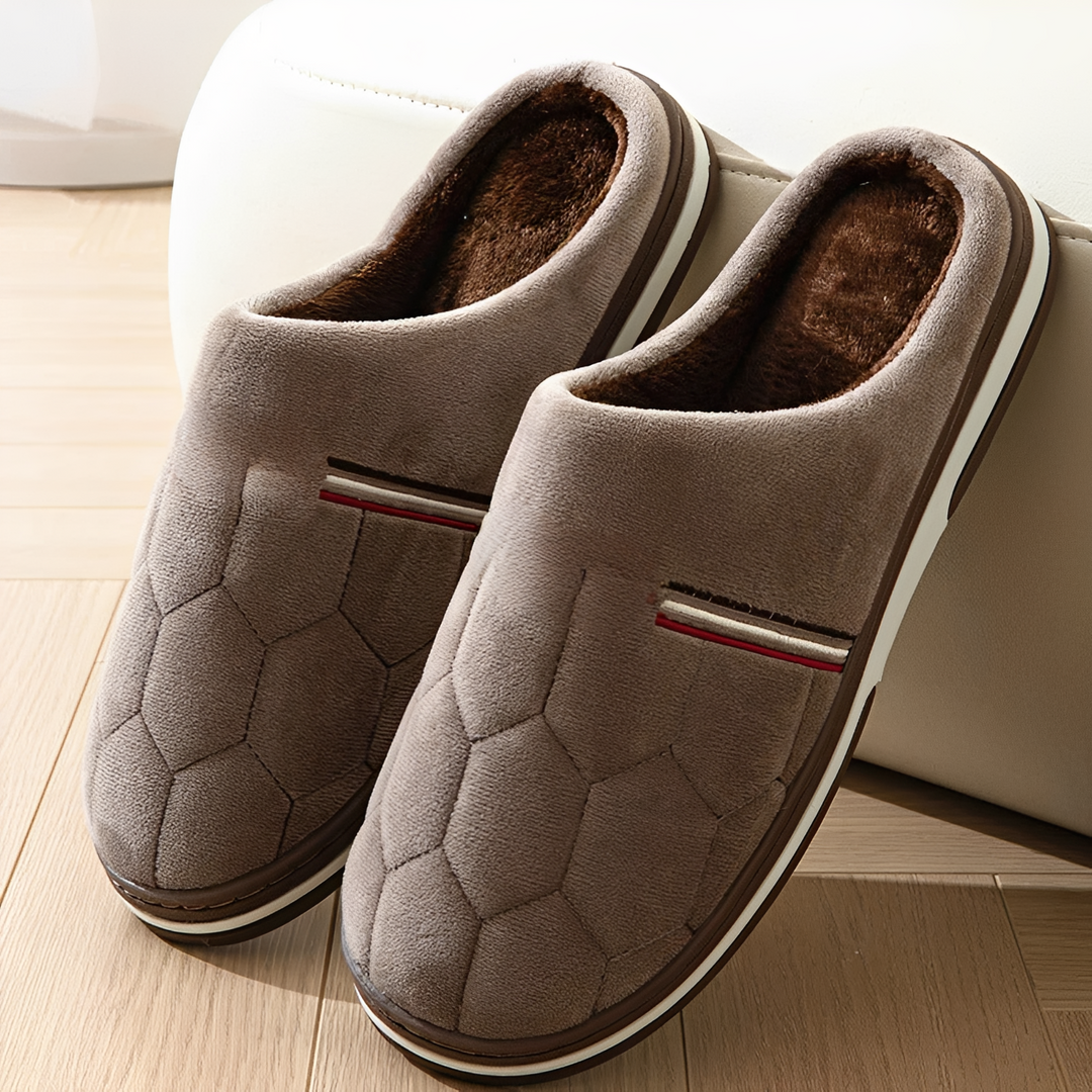 Pantufas masculinas quentes e confortáveis, com sola antiderrapante para inverno e moda-lar.