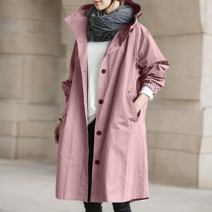 Casaco feminino versátil, impermeável e resistente ao vento. Perfeito para exterior, chuva e clima de outono/primavera.