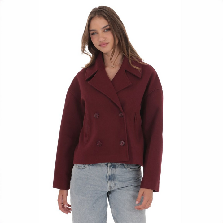 Jaqueta feminina estilo curto e elegante, ideal para as estações de outono e inverno, proporcionando conforto e moda.