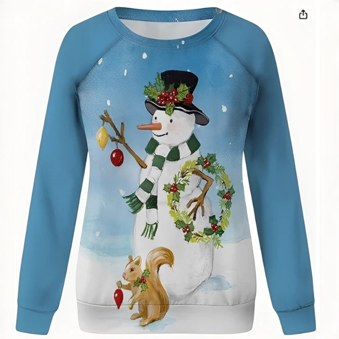 Roupa festiva de Natal: suéter feminino super confortável e quente para as celebrações de inverno.