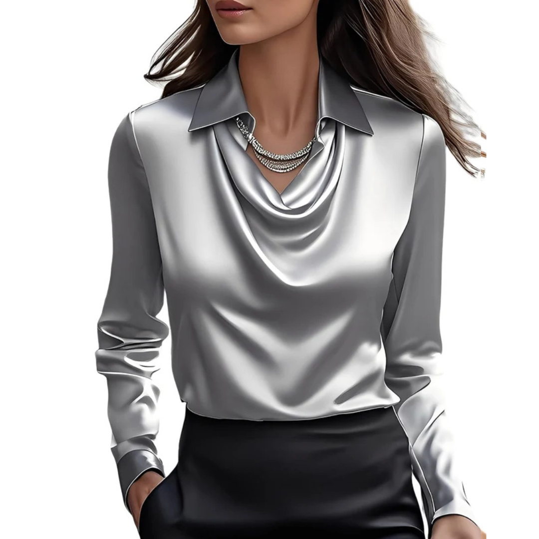 Blusa feminina Dionne manga longa, elegante e confortável para outono/inverno. Versátil para looks casual chic.