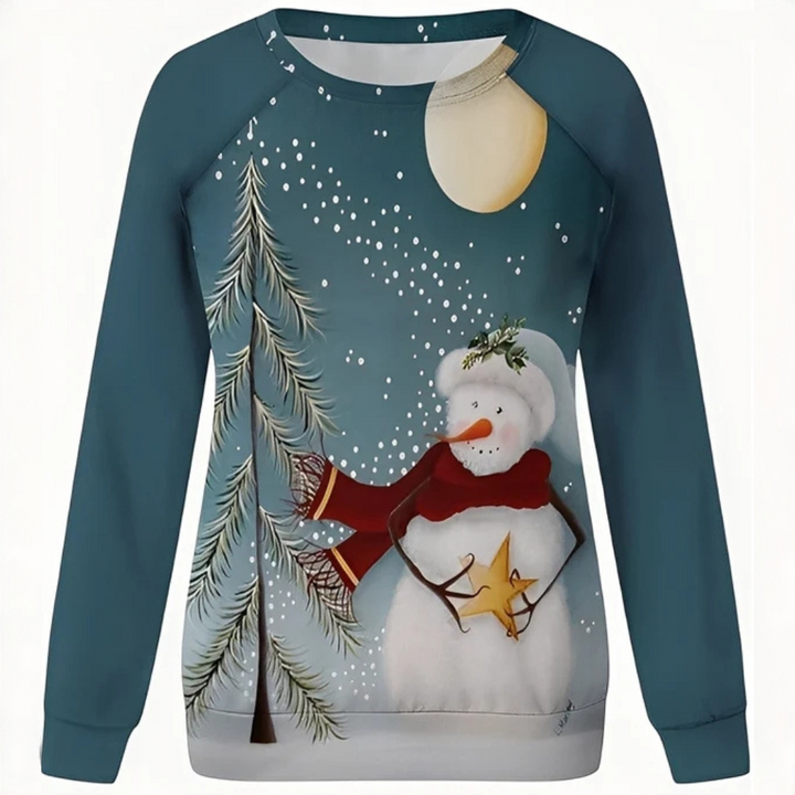 Pulôver feminino para Natal com design de inverno, confortável, festivo e perfeito para mulheres.