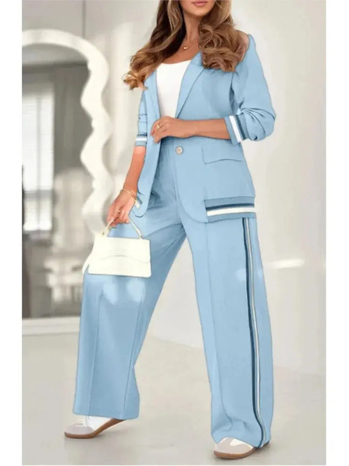 Conjunto casual elegante feminino, ideal para conforto e estilo no dia a dia.