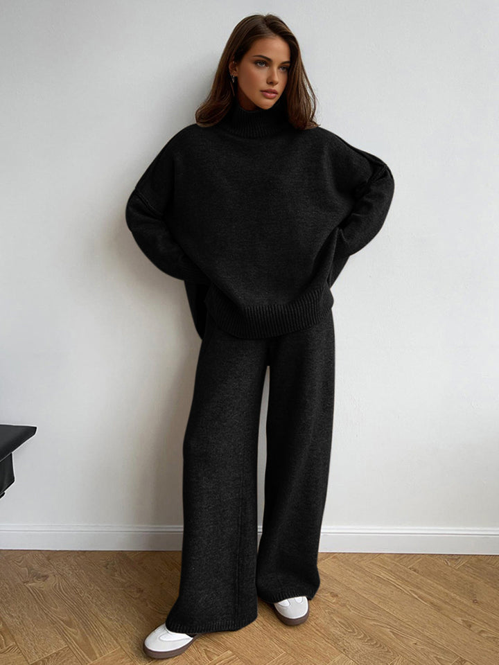 Conjunto coordenado feminino Amara de inverno, gola alta casual e elegante para um look completo e charmoso.