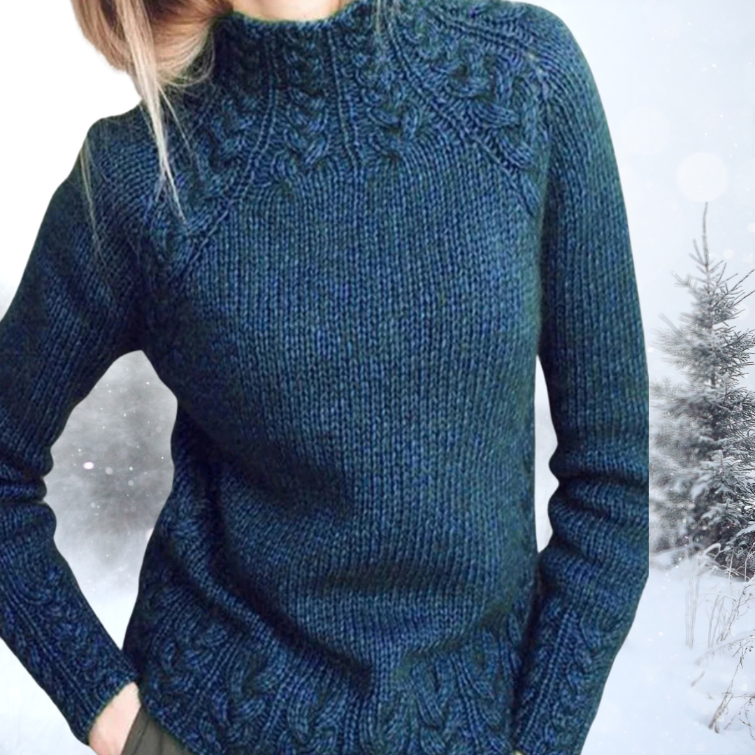 Suéter feminino de gola alta, elegante e confortável, ideal para o outono e inverno.