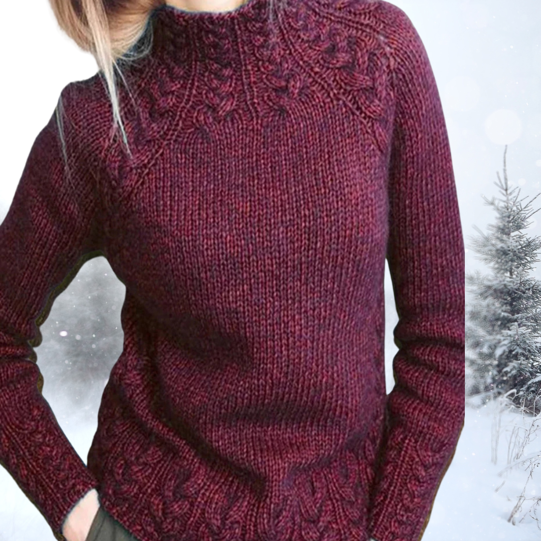 Suéter feminino gola alta para um visual elegante e casual, perfeito para o inverno.