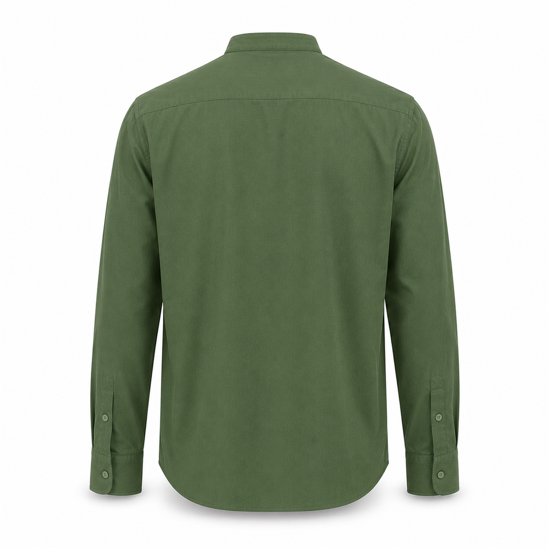 Camisa masculina de linho respirável com botões, manga longa, perfeita para conforto e estilo casual no verão.