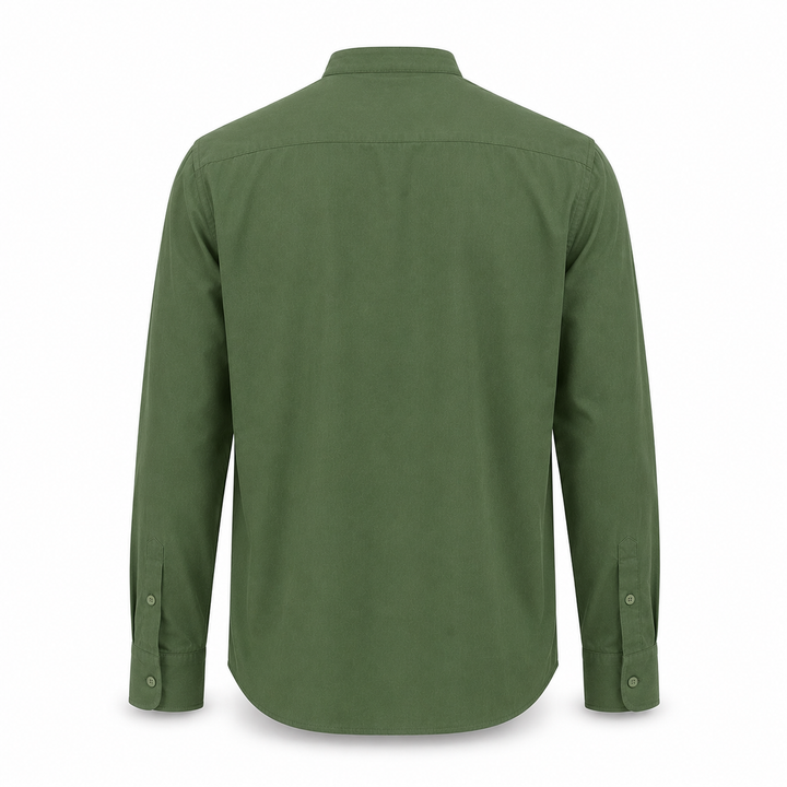 Camisa masculina de linho respirável com botões, manga longa, perfeita para conforto e estilo casual no verão.