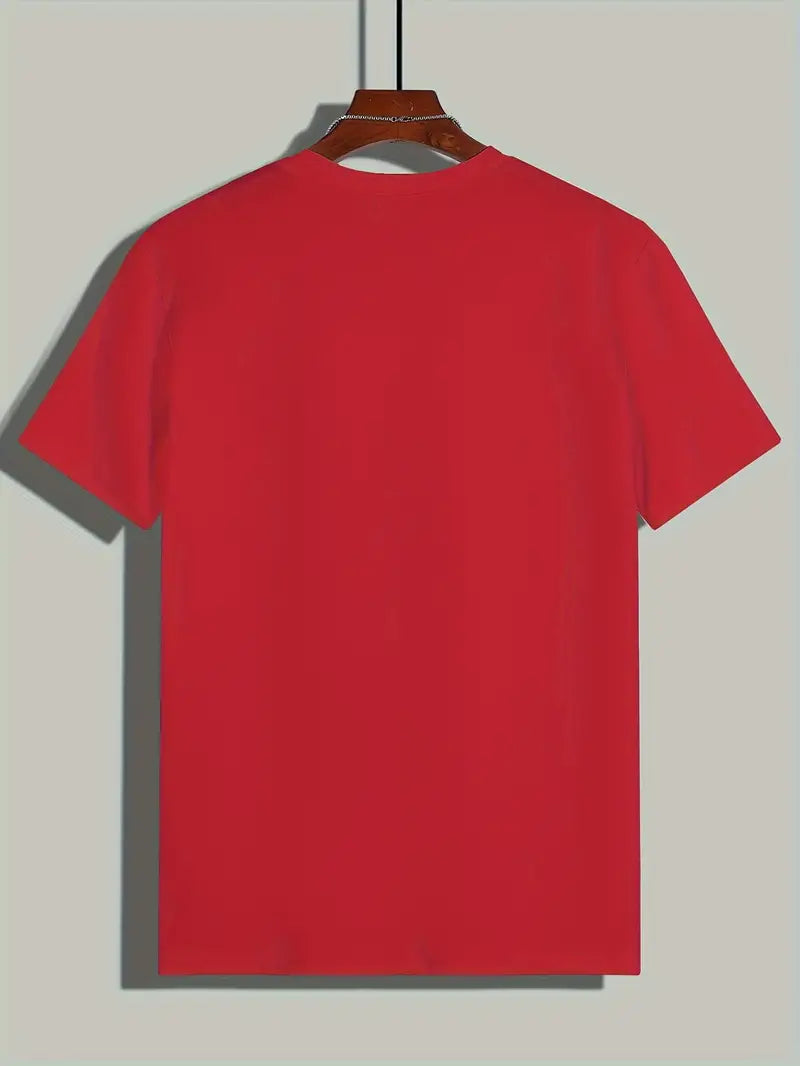 T-shirt masculina de dia a dia, estilo versátil, confortável.