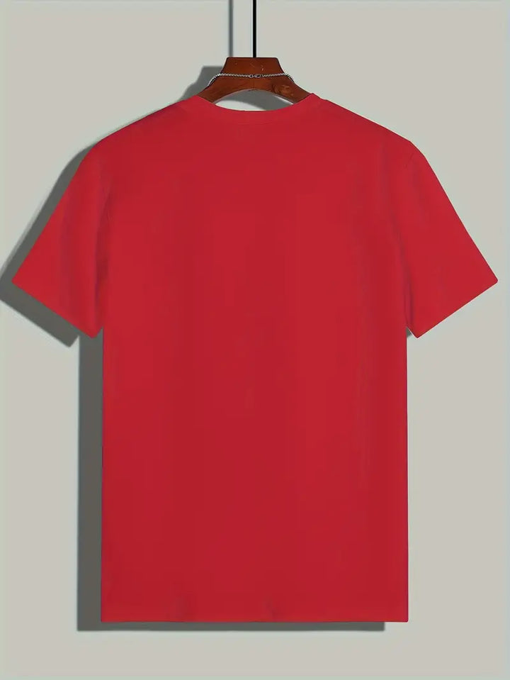 T-shirt masculina de dia a dia, estilo versátil, confortável.