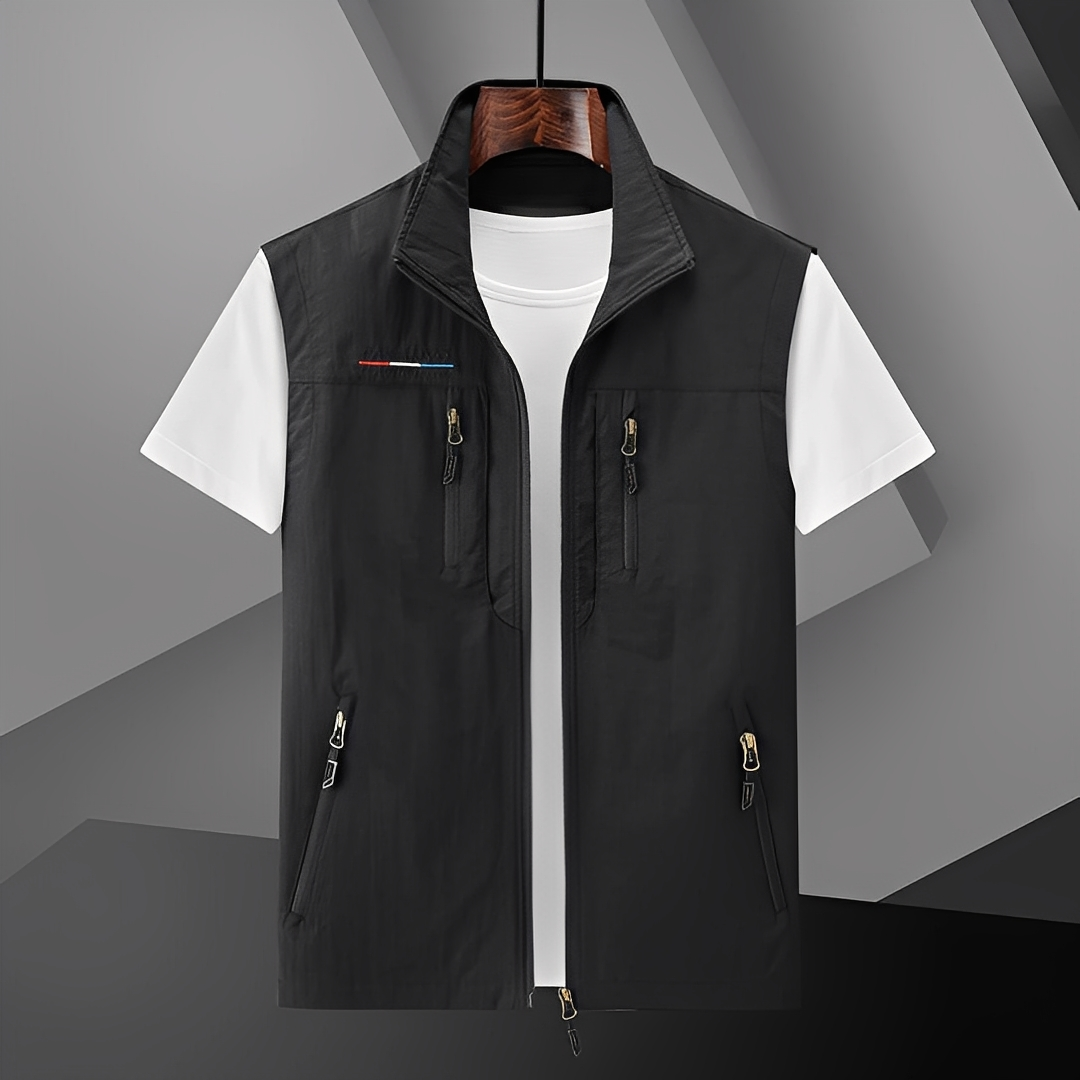Colete masculino Amaury elegante, essencial para a moda masculina. Conforto para primavera e outono.